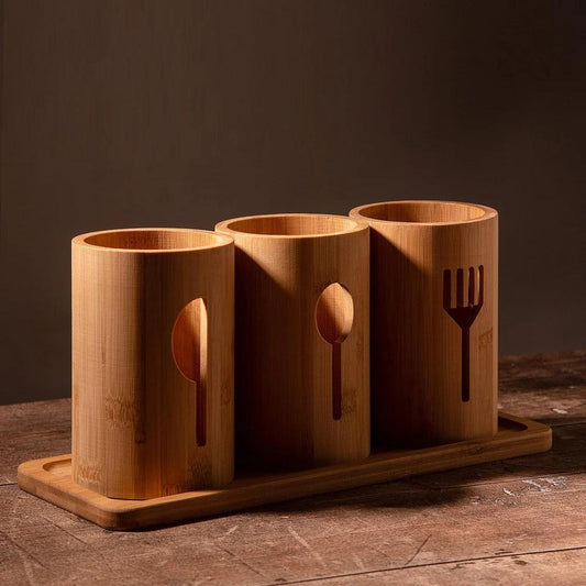 Bamboo Organiser Multi-Slot Utensil