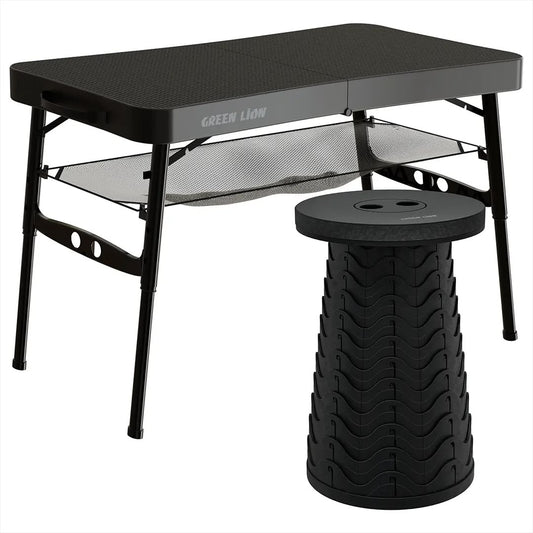 Green Lion Foldable Travel Camping Table & Stool