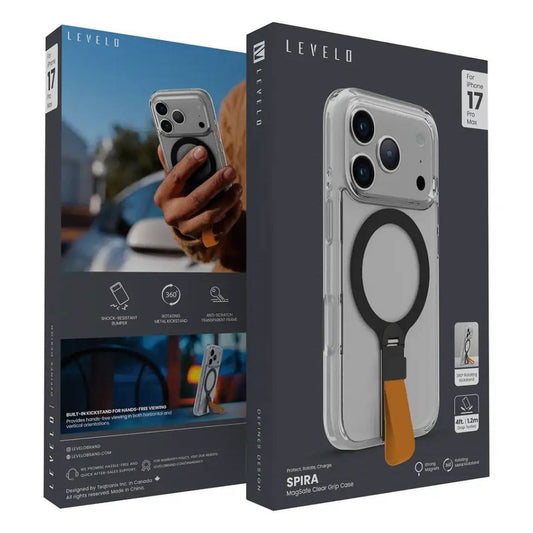 Levelo Spira Magsafe Grip Case designed for the iPhone 17 Pro
