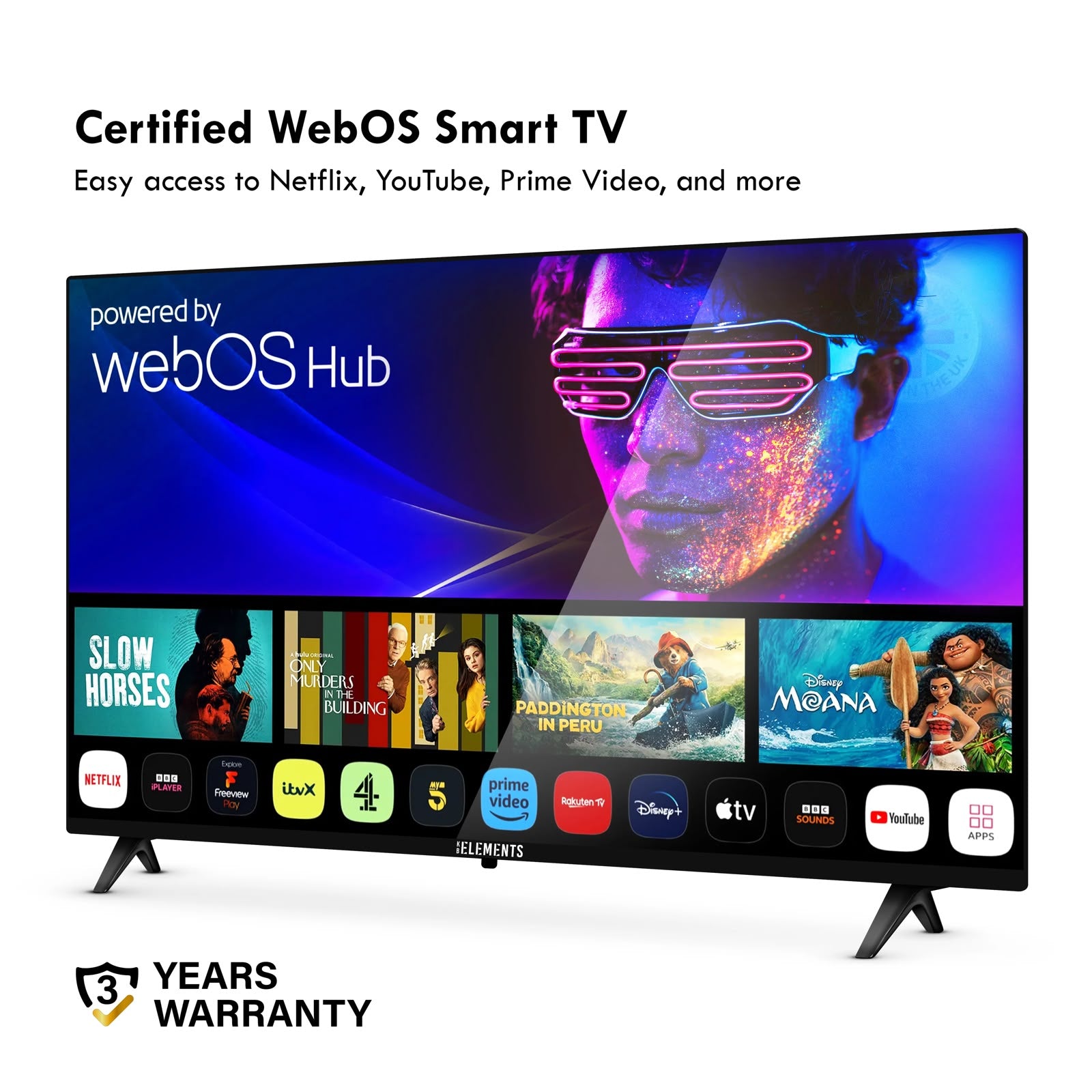 KB Elements 43-Inch QLED UHD 4K HDR+ Smart Frameless TV with WebOS