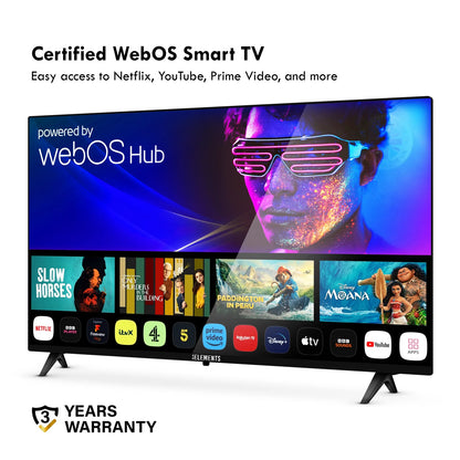 KB Elements 43-Inch QLED UHD 4K HDR+ Smart Frameless TV with WebOS