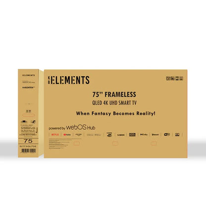 ELEMENTS 75″ QLED UHD 4K HDR+ TV SMART FRAMELESS