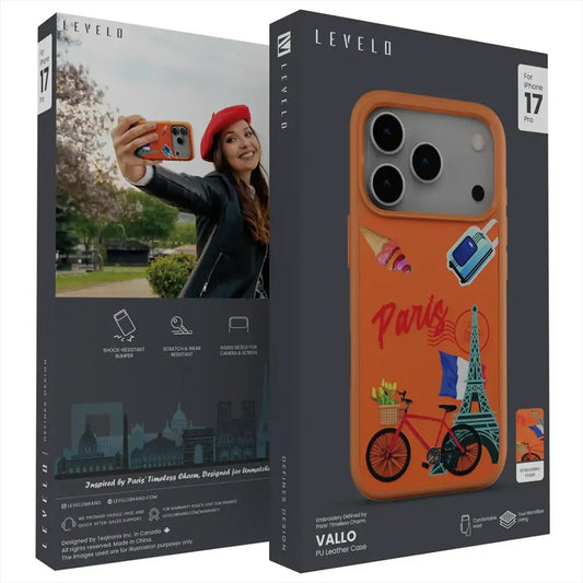 Levelo Vallo PU Leather Case for iPhone 17 Pro/Pro Max