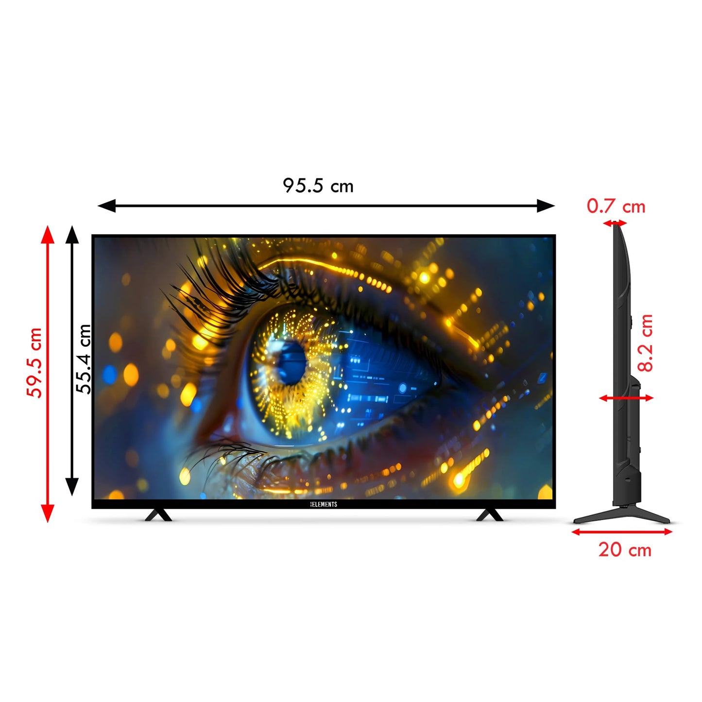 KB Elements 43-Inch QLED UHD 4K HDR+ Smart Frameless TV with WebOS