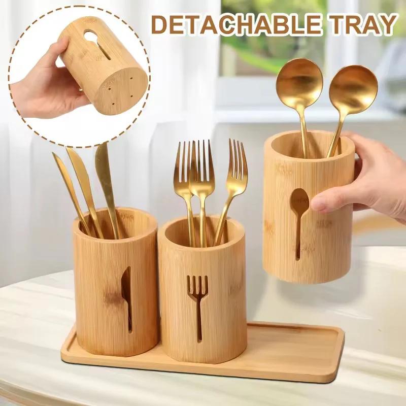 Bamboo Organiser Multi-Slot Utensil