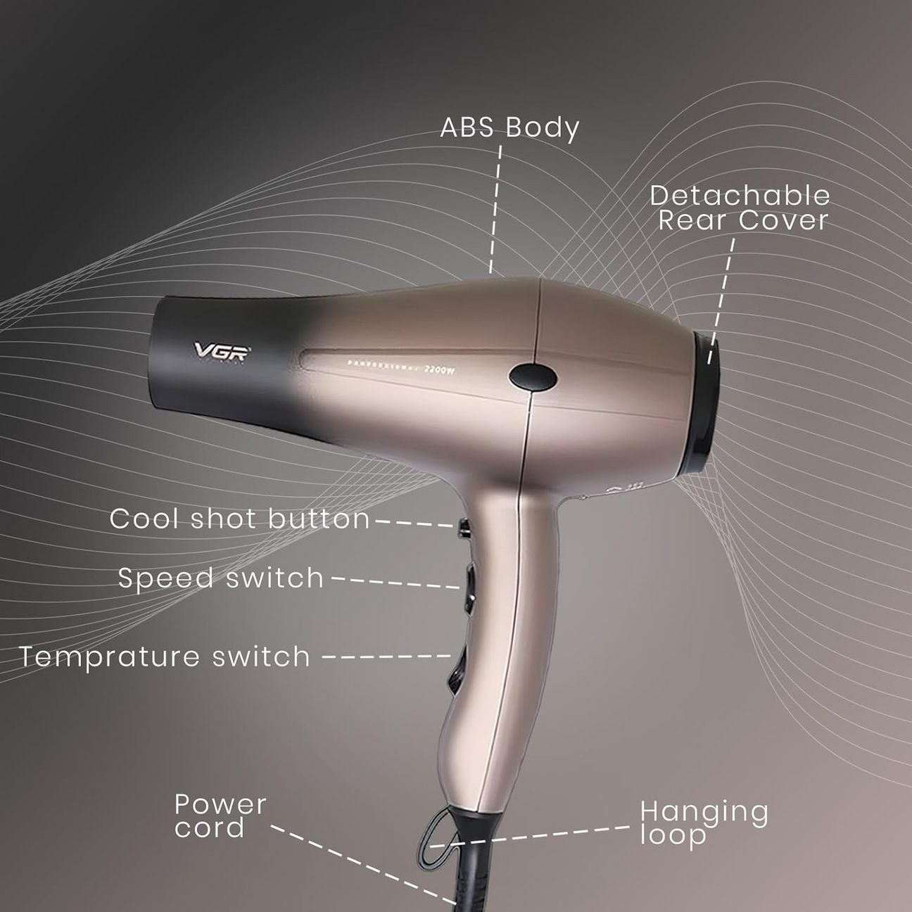 VGR V463 Professional Hair Dryer | 1800-2200W High-Performance